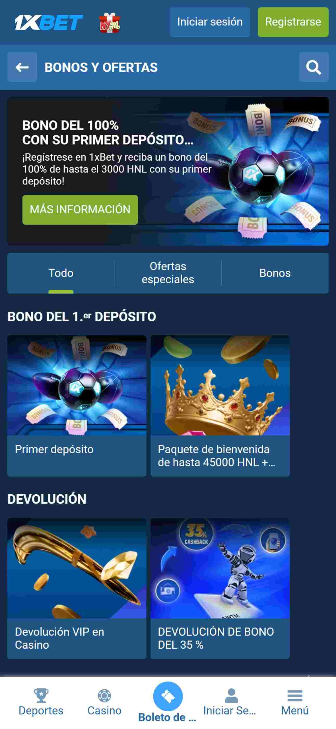 1xbet bono de bienvenida Hondura