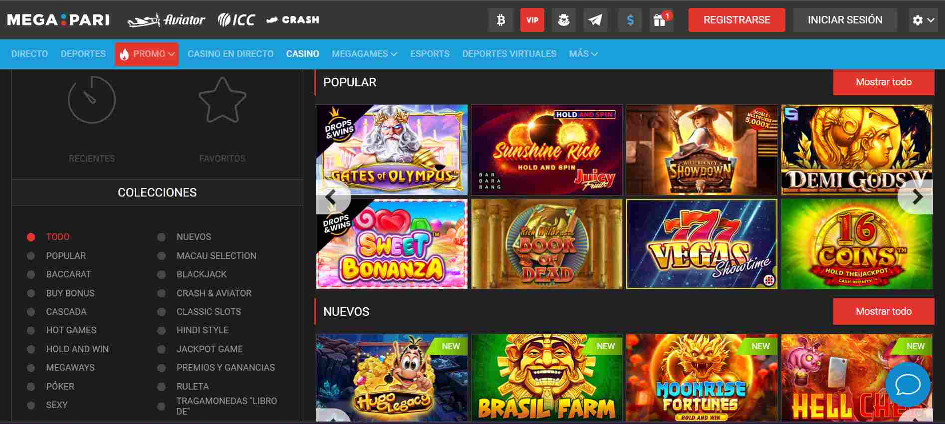 Megapari casino reseña