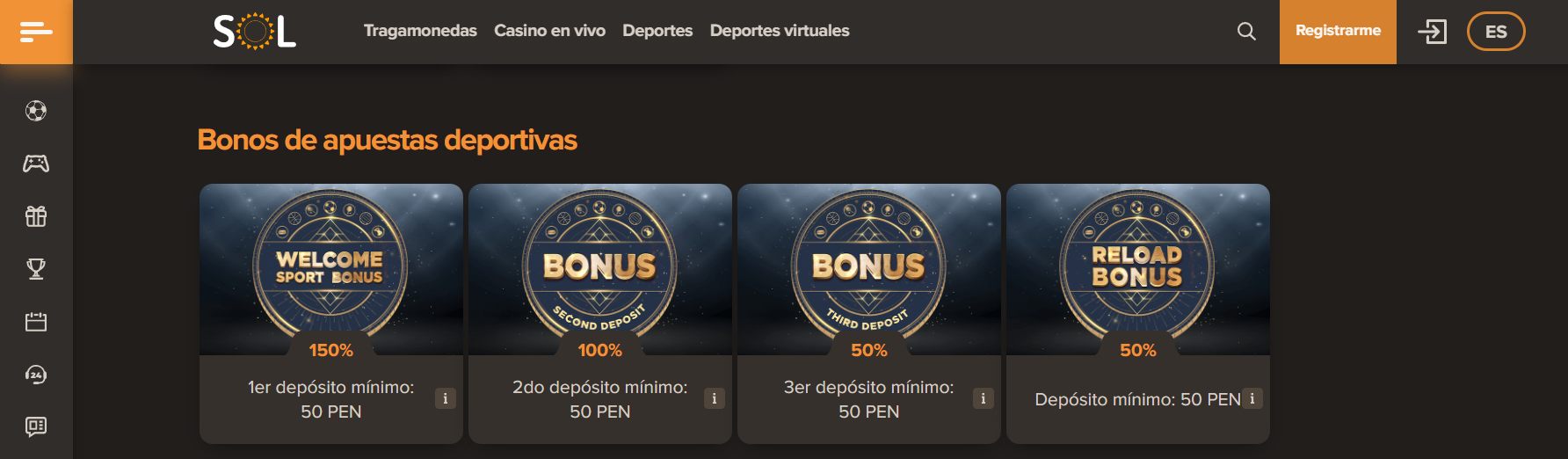 Promociones de Sol casino Perú