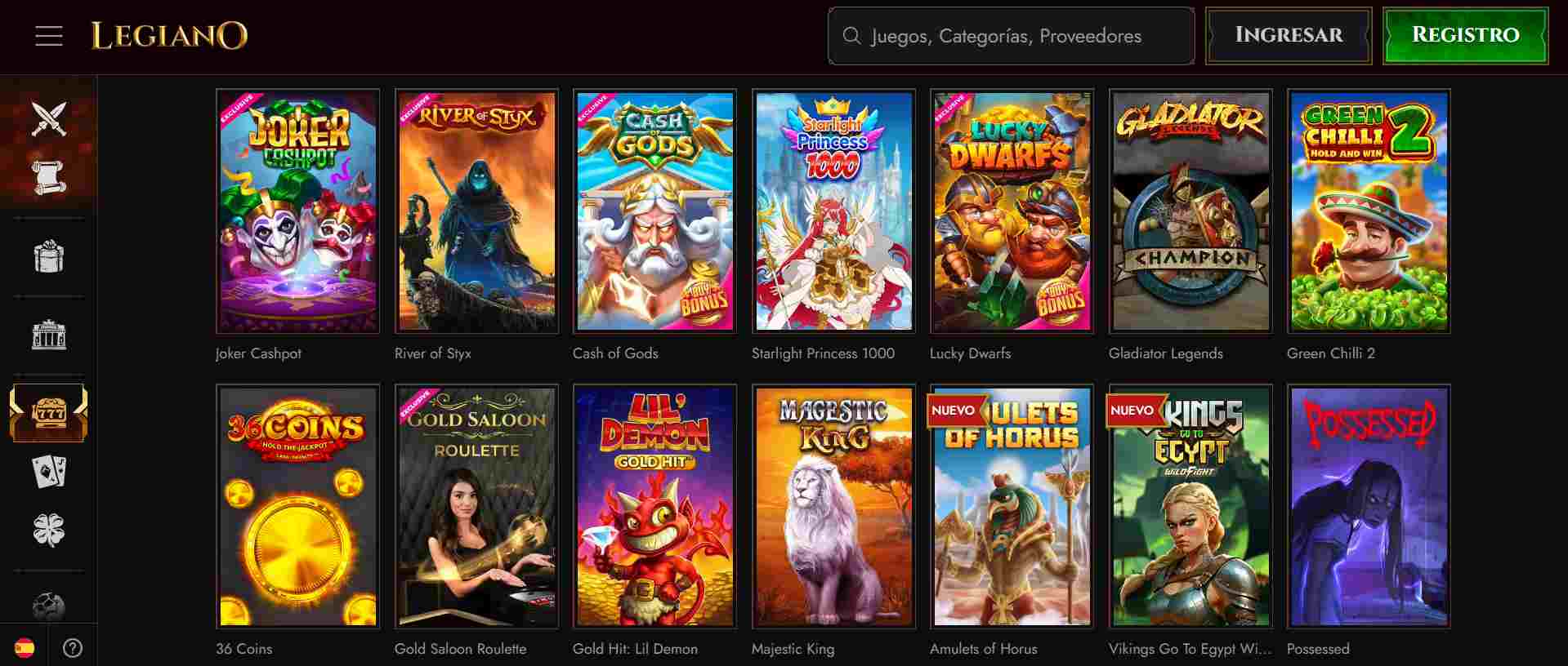 Juegos de Casino Legiano