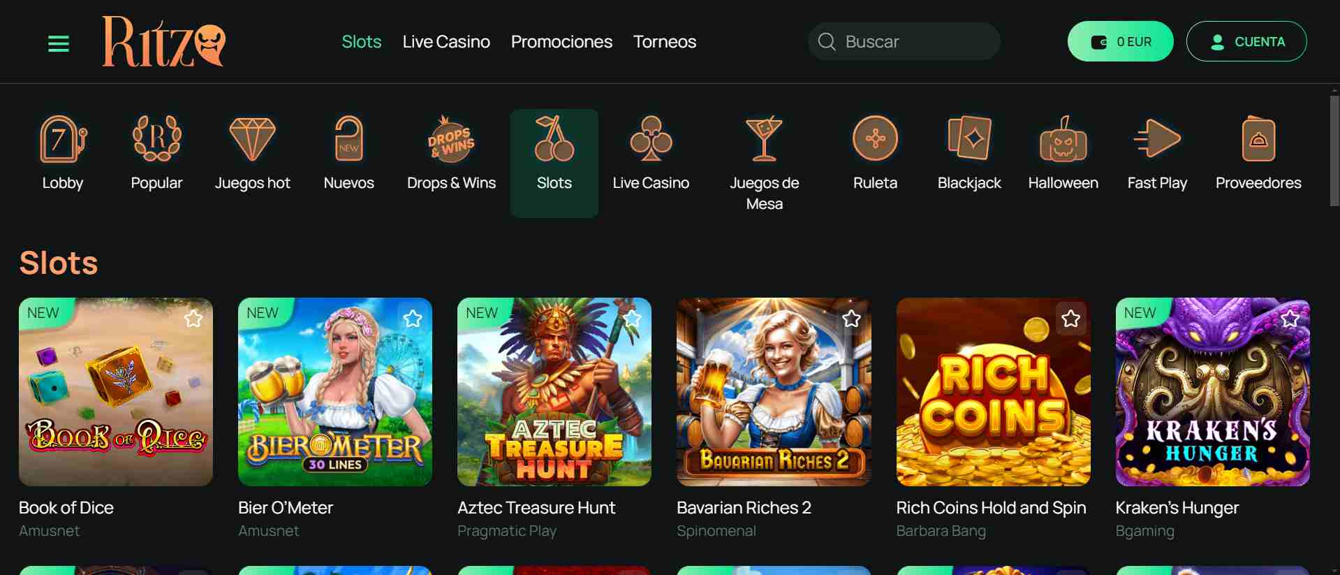 Juegos de Casino Ritzo