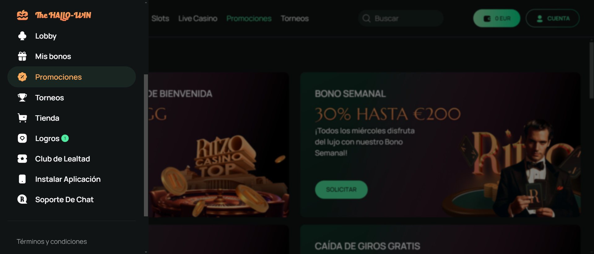 Experiencia de usuario en Ritzo Casino