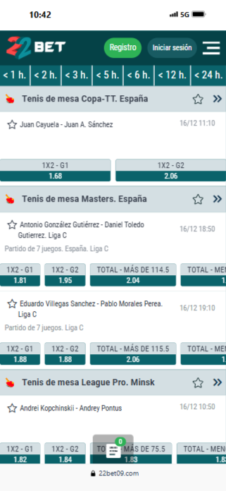 22bet deportes