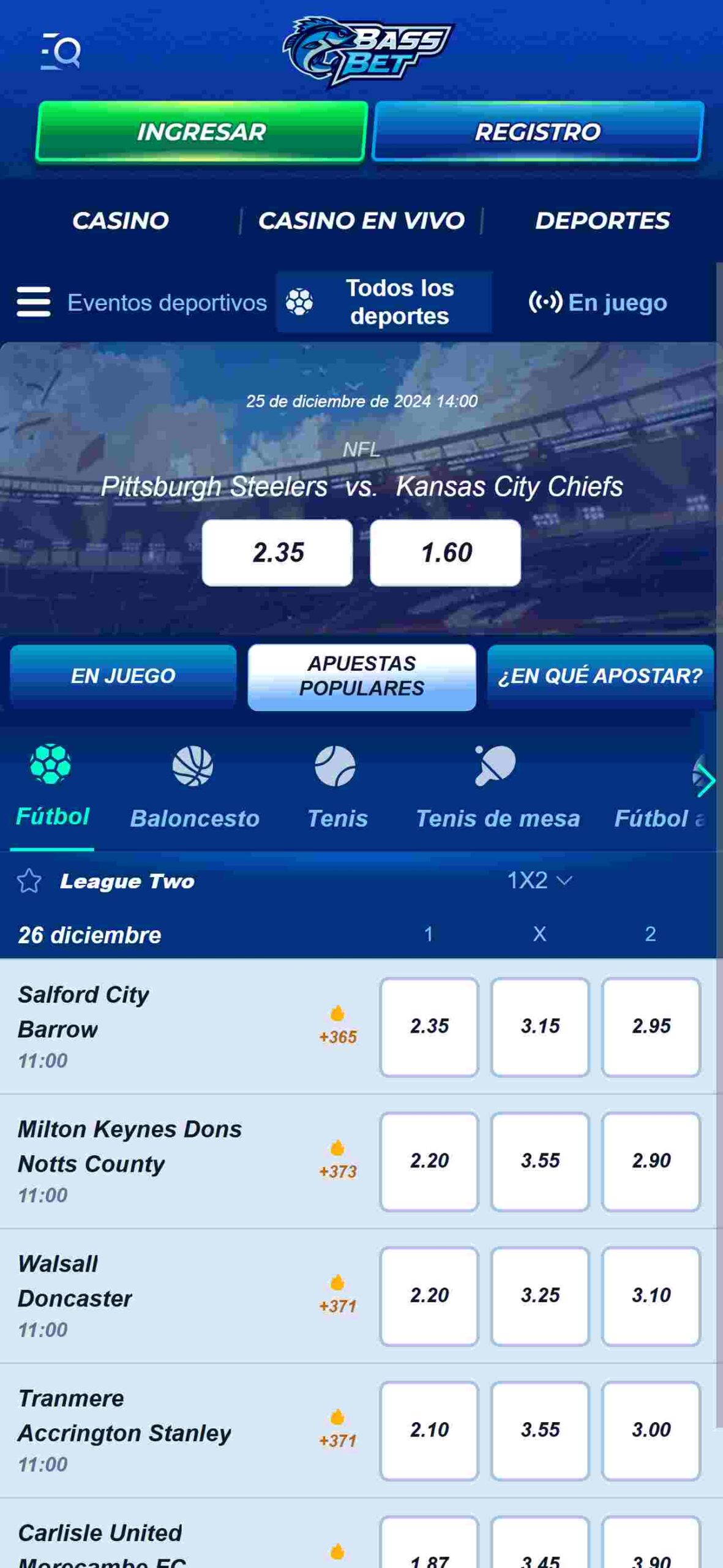 Bassbet apuestas