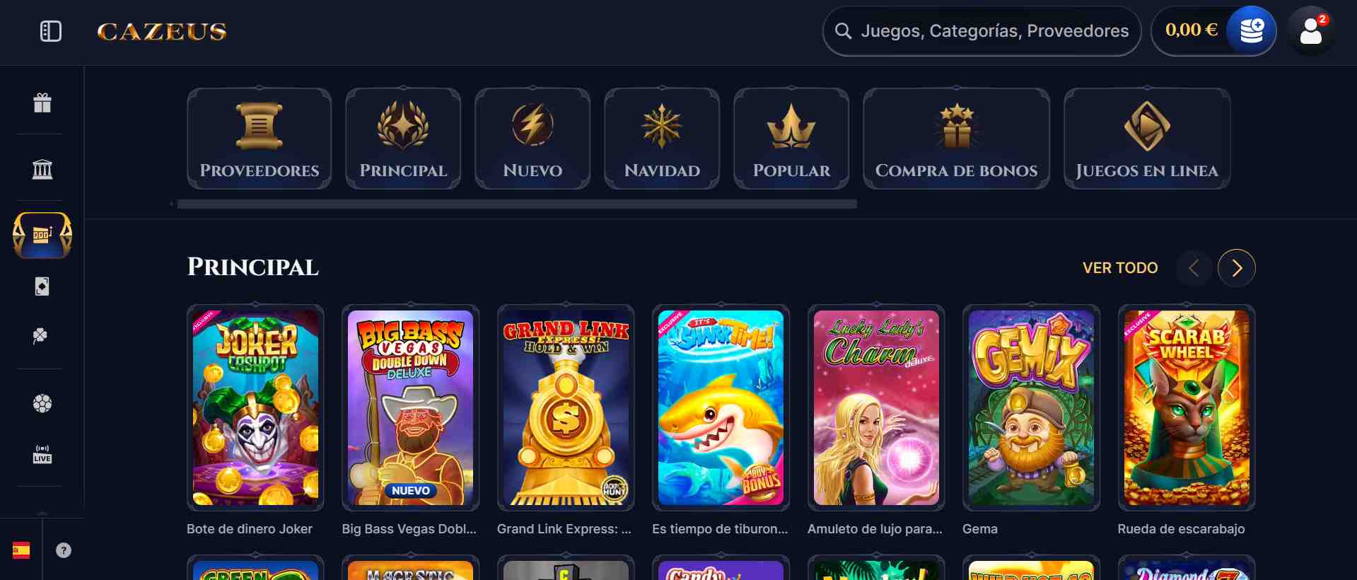 CaZeus juegos de casino