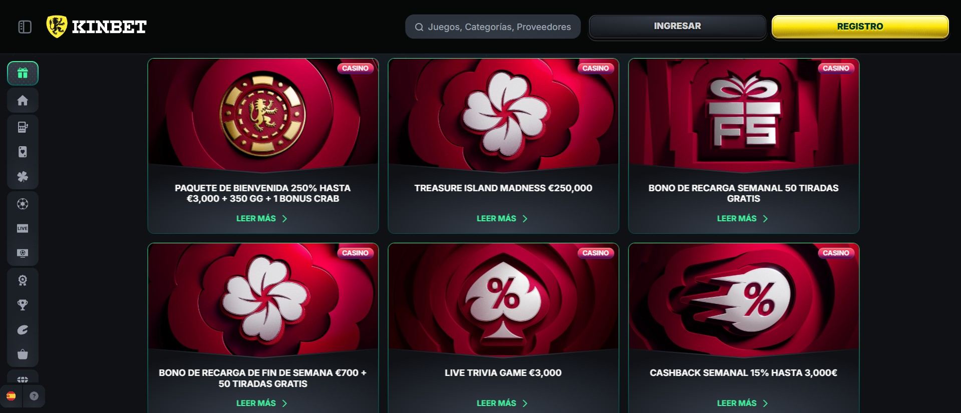 Bonos y promociones de Kinbet Casino en España