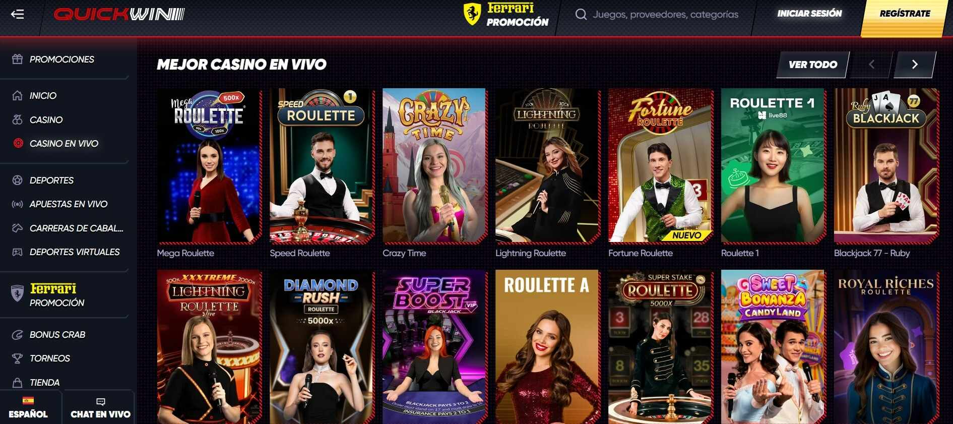 Quickwin casino en vivo