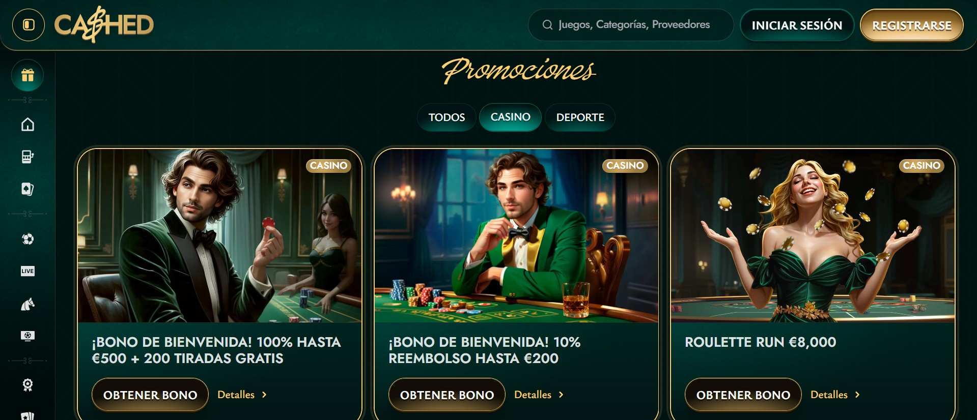 Cashed casino bonos