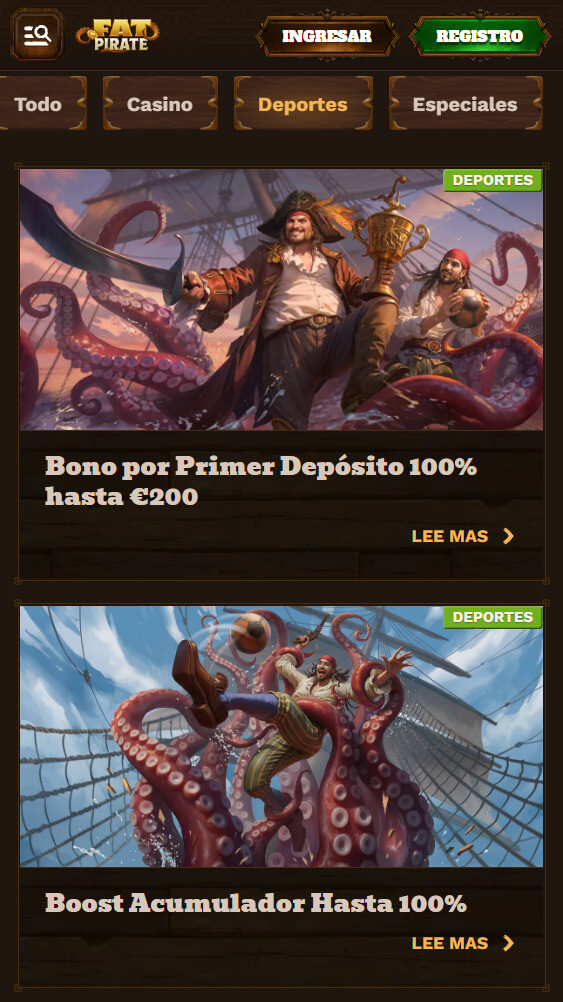 FatPirate promociones móvil