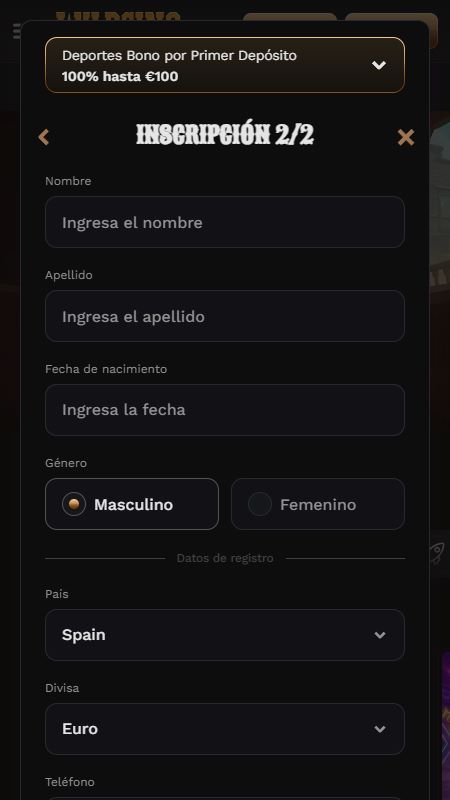 Creating an account on Wildsino