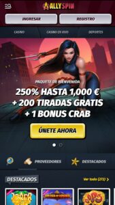 Bonos y promociones del Casino AllySpin
