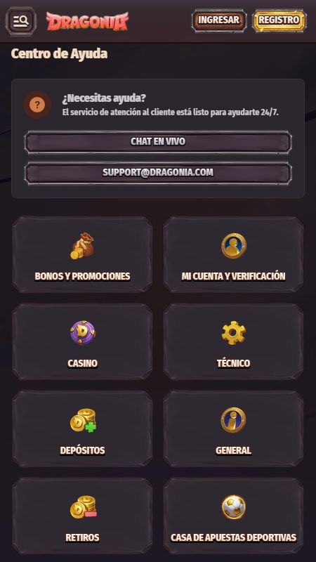 Centro de ayuda en Dragonia