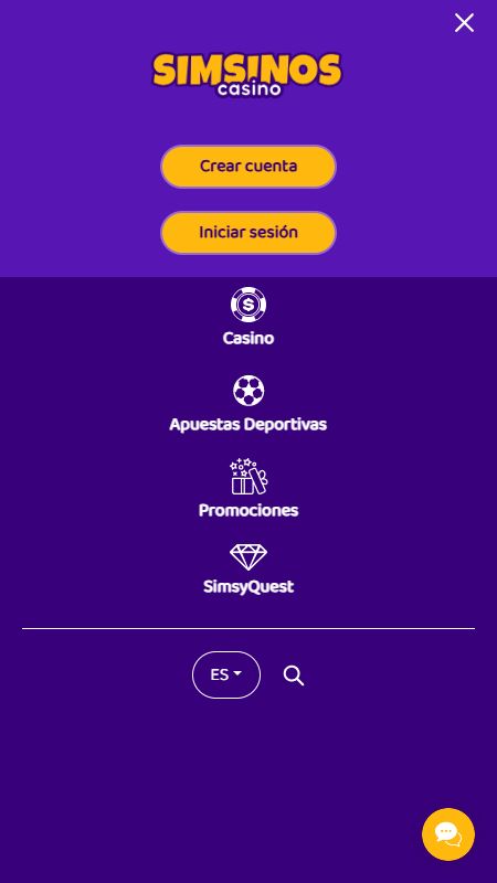 Menú de navegación de Simsinos