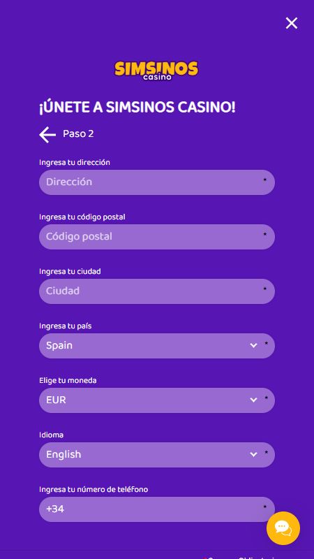 Crear una cuenta en Simsinos